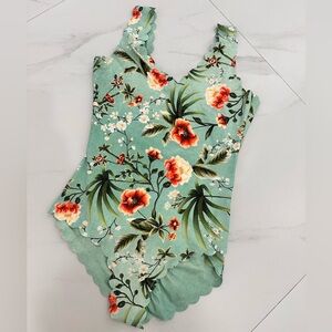 Agua Bendita Green Floral Reversible One Piece